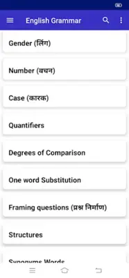 English Grammar in Hindi android App screenshot 4