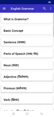 English Grammar in Hindi android App screenshot 6